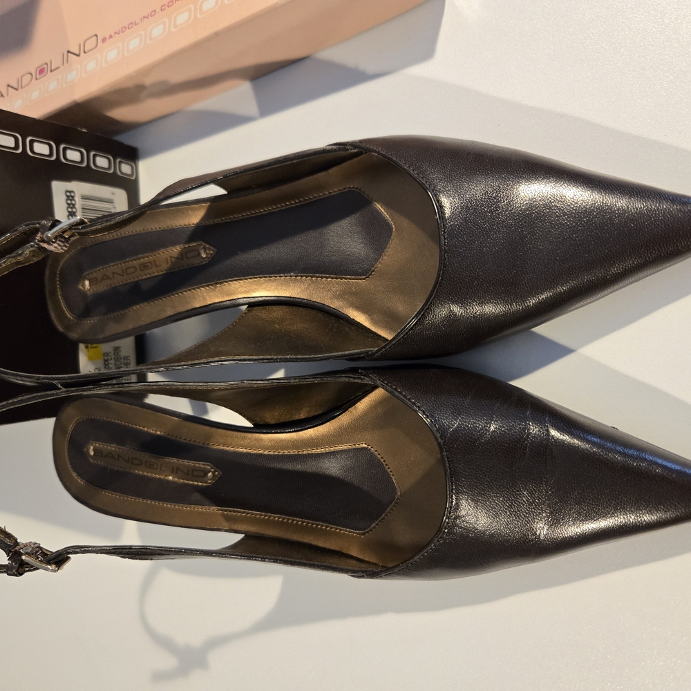 Bandolino Brown Pointed Toe Slingback Heels